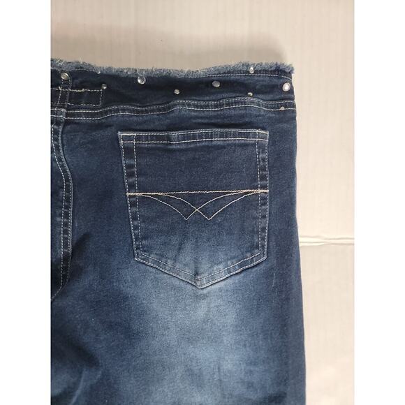 Revolt Jeans Sz 15/16 Straight Leg Low Rise Bling Vintage Y2k Rodeo Festival - Picture 9 of 9
